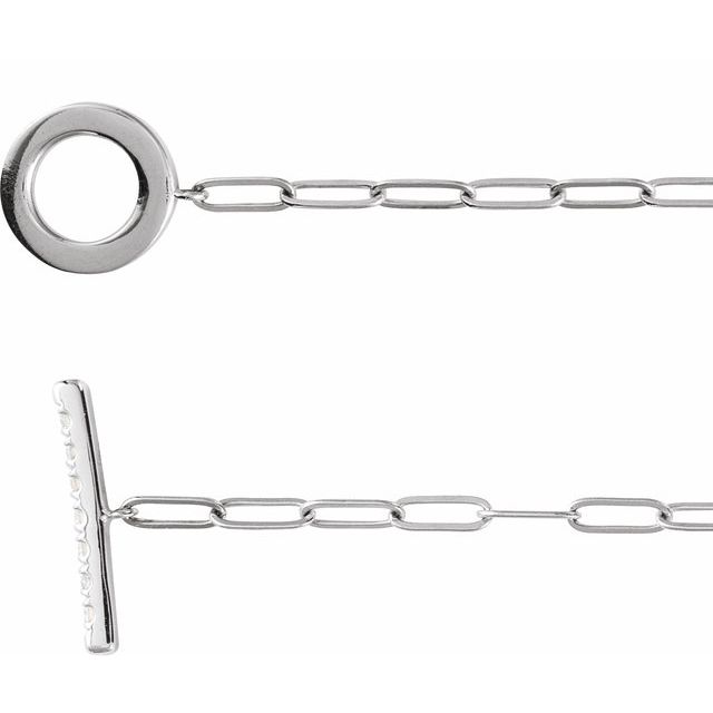 Sterling Silver 1/10 CTW Natural Diamond Toggle 7" Bracelet