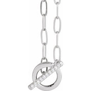 14K .04 CTW Natural Diamond Toggle Necklace 16"