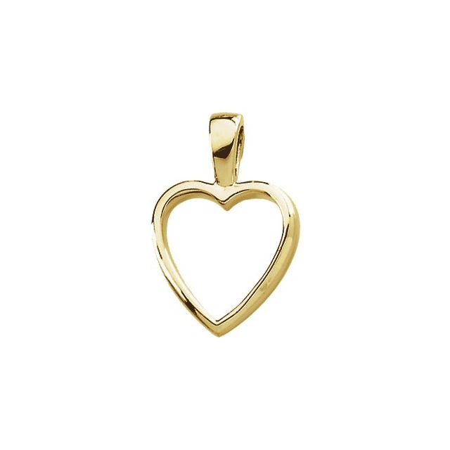 18K Yellow Heart Pendant