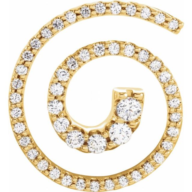 18K Yellow 1 1/8 CTW Natural Diamond Journey Spiral Pendant