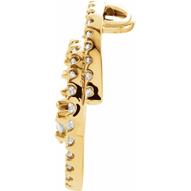 18K Yellow 1 1/8 CTW Natural Diamond Journey Spiral Pendant