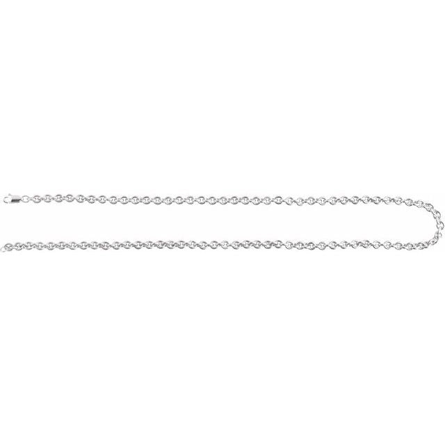 Sterling Silver 4.4 mm Cable 20" Chain