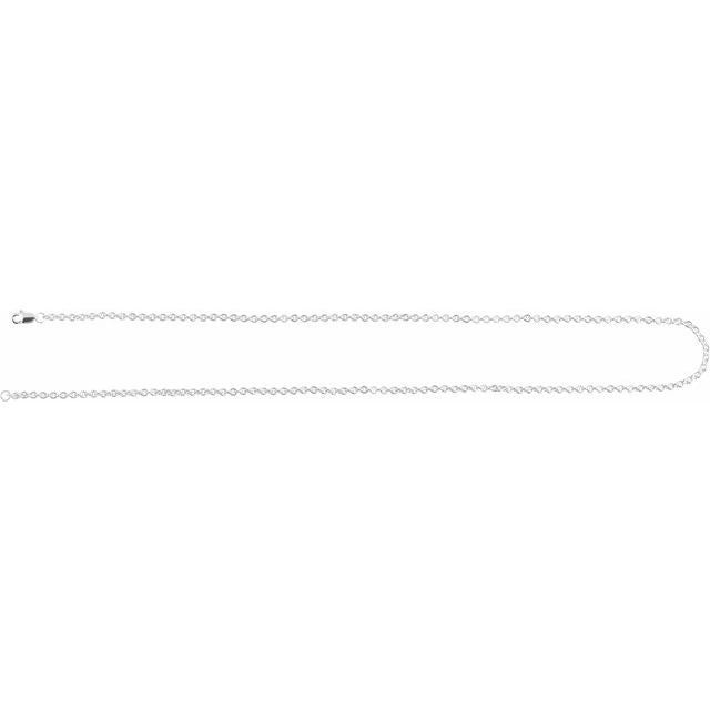 Sterling Silver 2.4 mm Cable 20" Chain