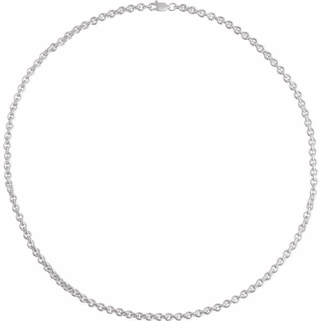Sterling Silver 4 mm Cable 20" Chain