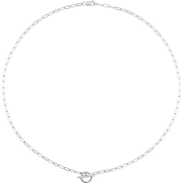 14K .04 CTW Natural Diamond Toggle Necklace 16"