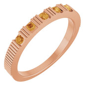 14K Rose Natural Citrine Stackable Ring