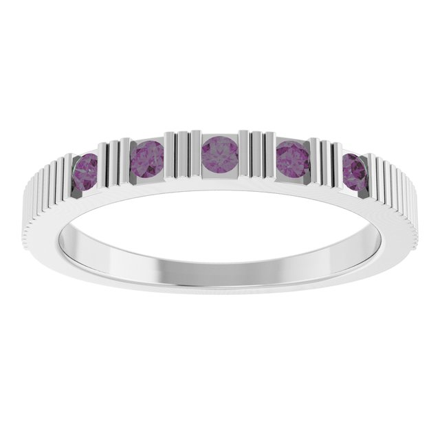 Platinum Natural Alexandrite Stackable Ring