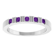 Platinum Natural Amethyst Stackable Ring