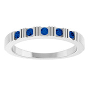 Sterling Silver Lab-Grown Blue Sapphire Stackable Ring
