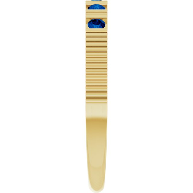 14K Yellow Natural Blue Sapphire Stackable Ring