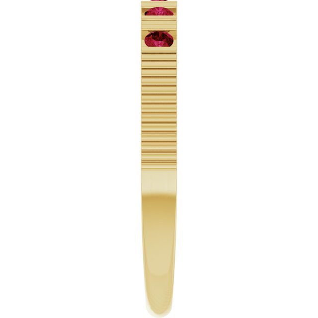 14K Yellow Natural Ruby Stackable Ring