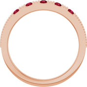 14K Rose Lab-Grown Ruby Stackable Ring