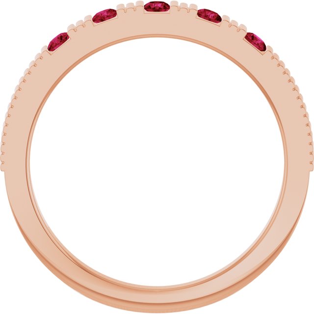 14K Rose Lab-Grown Ruby Stackable Ring
