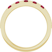 14K Yellow Natural Ruby Stackable Ring