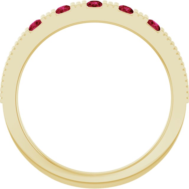 14K Yellow Natural Ruby Stackable Ring