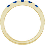 14K Yellow Natural Blue Sapphire Stackable Ring