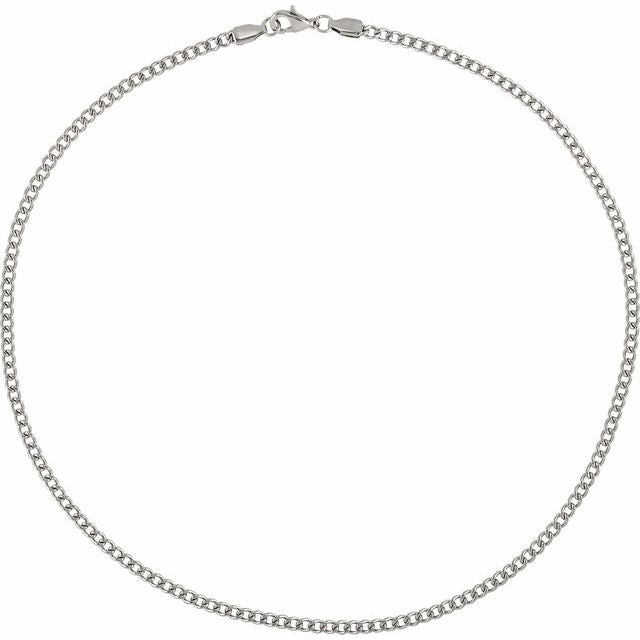 Stainless Steel 3.2 mm Diamond-Cut Curb 30" Chain