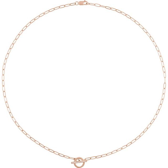 14K .04 CTW Natural Diamond Toggle Necklace 16"