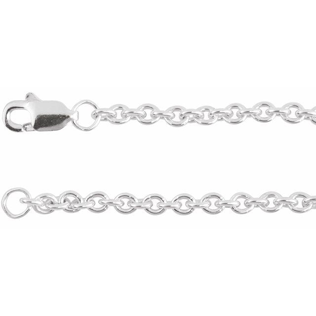 Sterling Silver 2.4 mm Cable 20" Chain