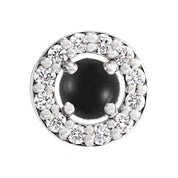 Platinum Cabochon Natural Black Onyx & .05 CTW Natural Diamond Halo-Style Pendant