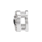 Platinum Cabochon Natural Black Onyx & .05 CTW Natural Diamond Halo-Style Pendant