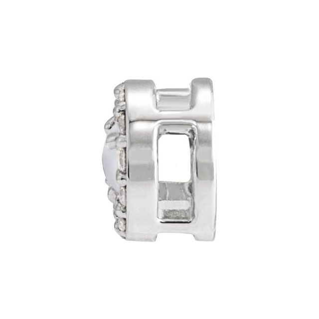 Sterling Silver Cabochon Natural Rainbow Moonstone & .06 CTW Natural Diamond Halo-Style Pendant