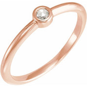 14K Rose Gold 1/10 CT Natural Diamond Stackable Ring - Elegant Jewelry by Brand Name