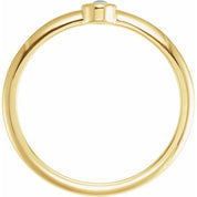 14K Yellow Cabochon Natural White Opal Stackable Ring