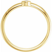 14K Yellow Cabochon Natural Rainbow Moonstone Stackable Ring