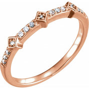 14K Rose 1/10 CTW Natural Diamond Stackable Ring