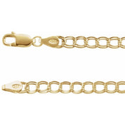 14K Yellow 4 mm Curb Charm 7" Chain