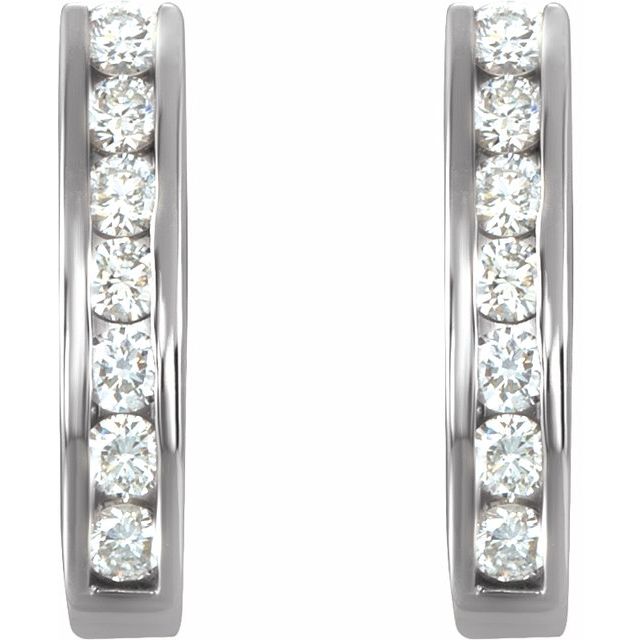 14K White 3/8 CTW Natural Diamond Earrings