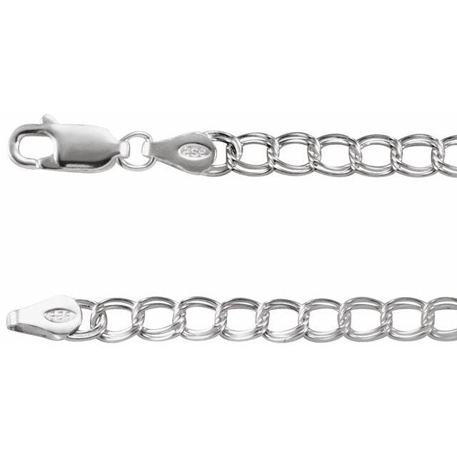 Sterling Silver 4 mm Curb 7" Chain