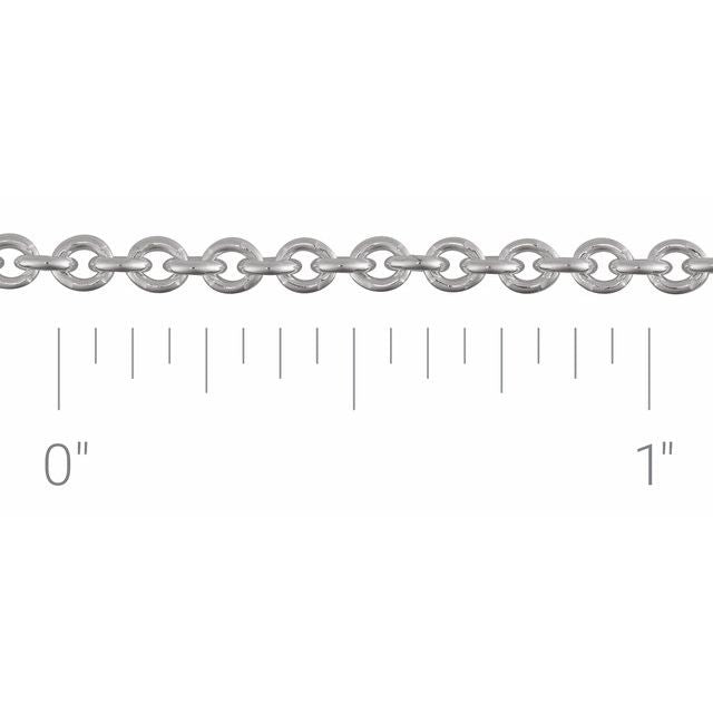 Sterling Silver 2.4 mm Cable Chain by the Inch