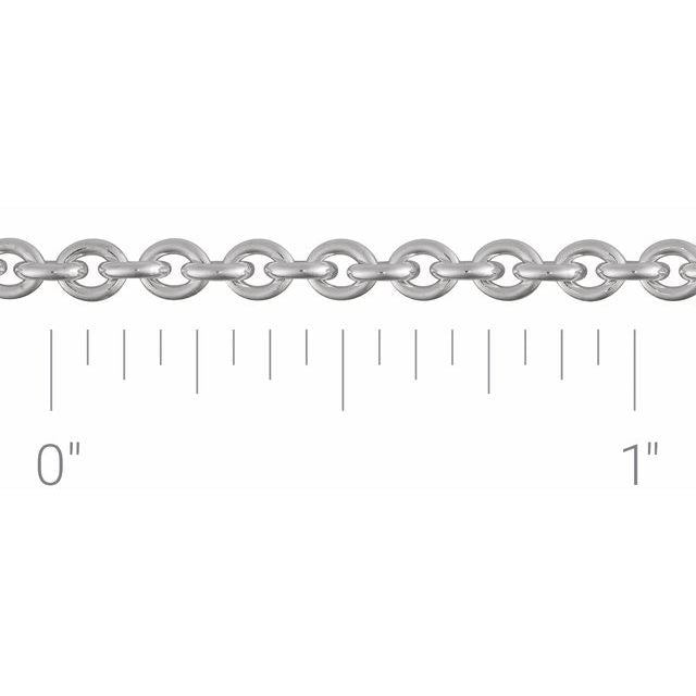 Sterling Silver 2.8 mm Cable Chain by the Inch