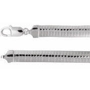 Sterling Silver 7.25 mm Domed Omega 18" Chain