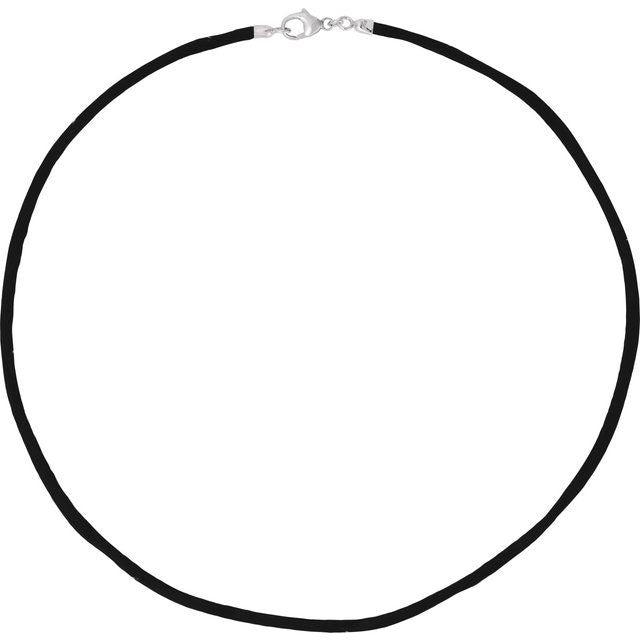 Black 2.25 mm Silk 16" Cord