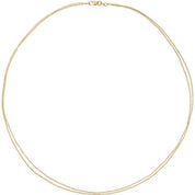 14K Yellow 1 mm Diamond-Cut Double-Strand Cable 18" Chain