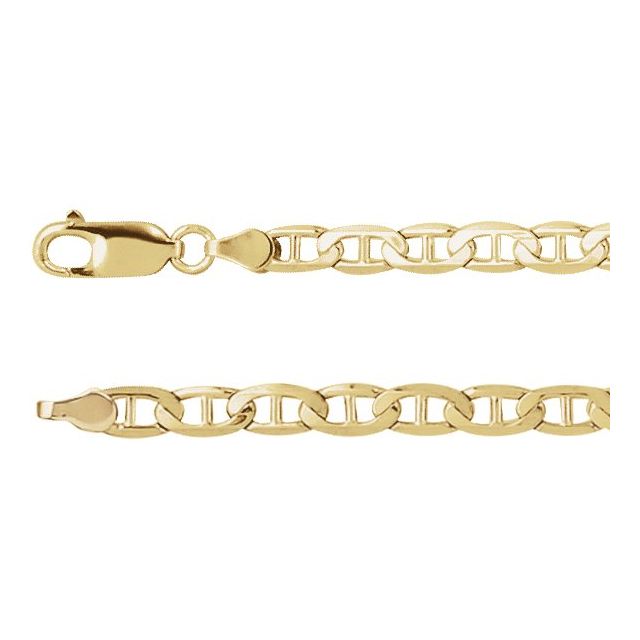14K Yellow 4.5 mm Curbed Anchor 20" Chain