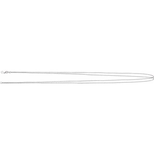 14K White 1 mm Diamond-Cut Double-Strand Cable 18" Chain