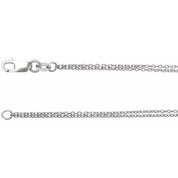14K White 1 mm Diamond-Cut Double-Strand Cable 18" Chain