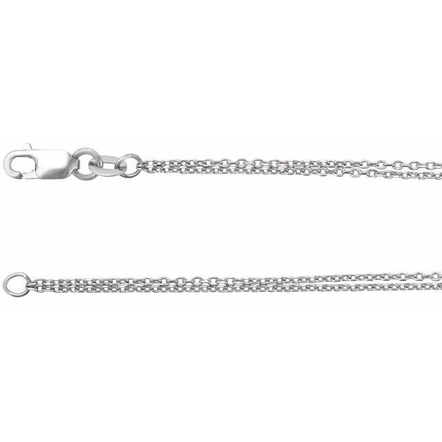 Sterling Silver 1 mm Diamond-Cut Double-Strand Cable 18" Chain