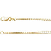 14K Yellow 1 mm Diamond-Cut Double-Strand Cable 18" Chain