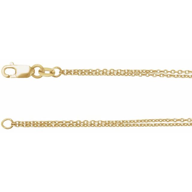14K Yellow 1 mm Diamond-Cut Double-Strand Cable 18" Chain