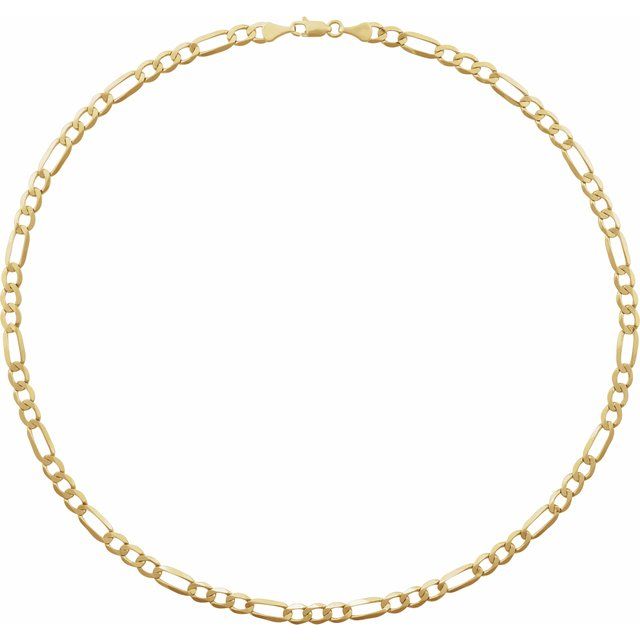 14K Yellow 5.5 mm Figaro 8" Chain