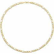 14K Yellow 5.5 mm Figaro 20" Chain