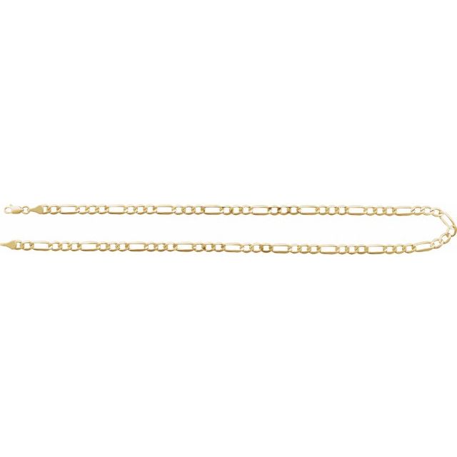 14K Yellow 5.5 mm Figaro 24" Chain