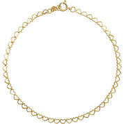 14K Yellow 2.5 mm Heart 16" Chain