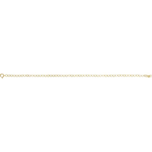 14K Yellow 2.5 mm Heart 16" Chain