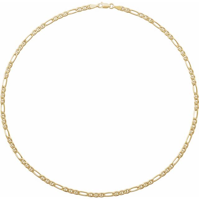 14K Yellow 3.95 mm Hollow Anchor 16" Chain